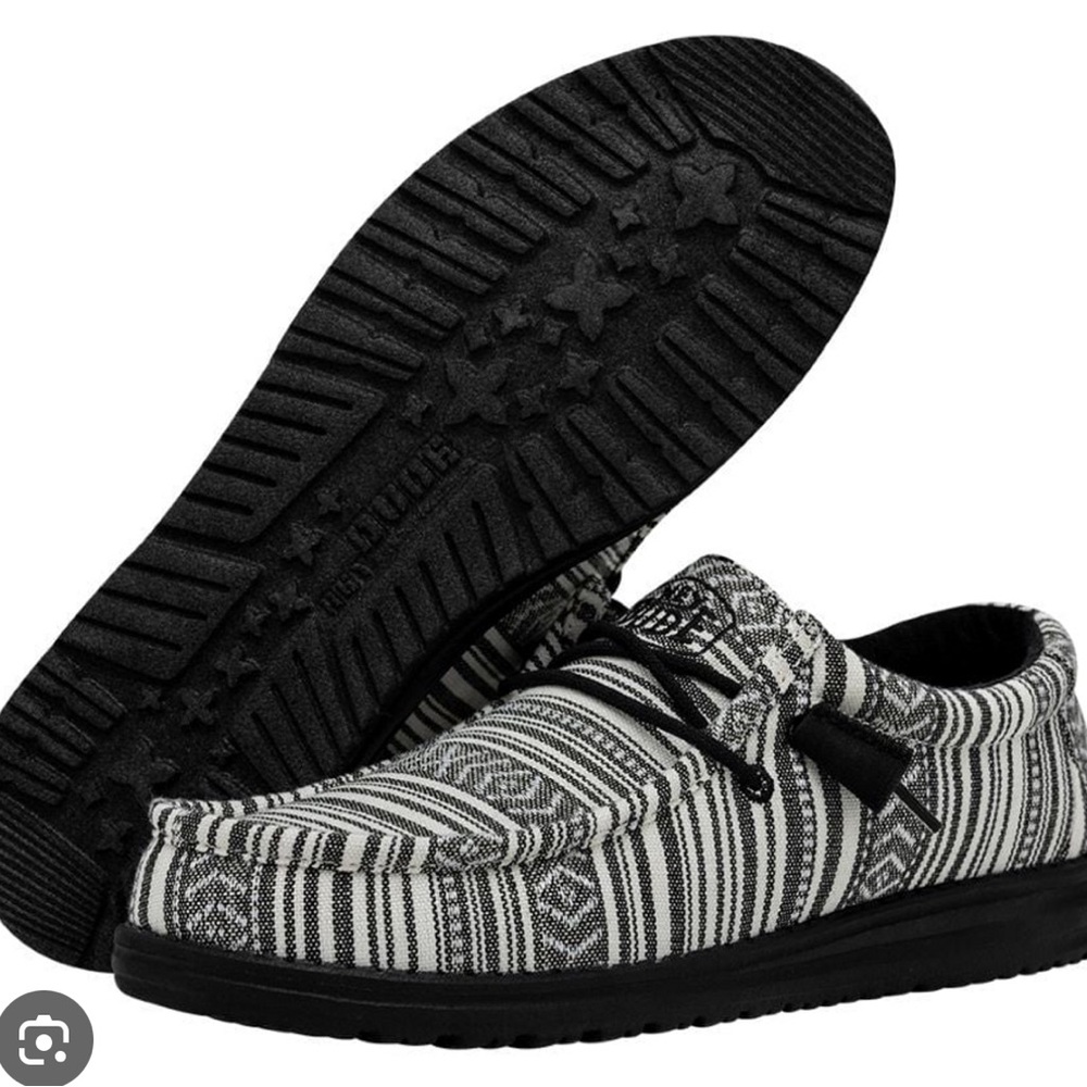 Hey Dude Wally Casual Shoe - Serape Black Gravel